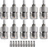 UHF Crimp Connectors SO239 PL259 Female Jack Crimp Coax Adapter PL-259 Connector for RG58 RG142 Cable (Pack of 10)