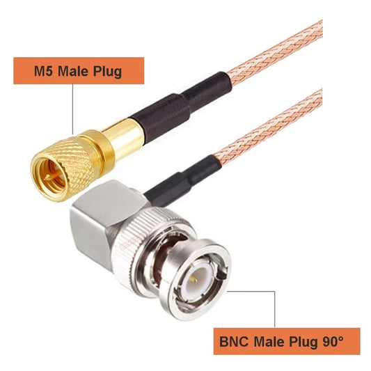 ABONIX RG316 Right Angle BNC Male to M5 Microdot Cable 1 MTR (3FT)- Pack- 1