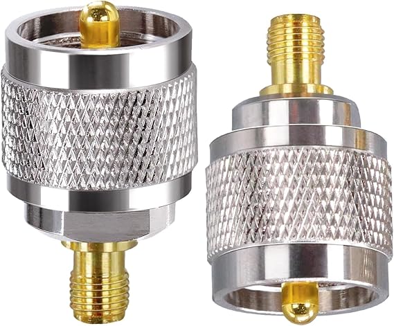UHF Male to SMA Female Adapter (PL-259) – RF Coaxial Connector (Pack of 2)
