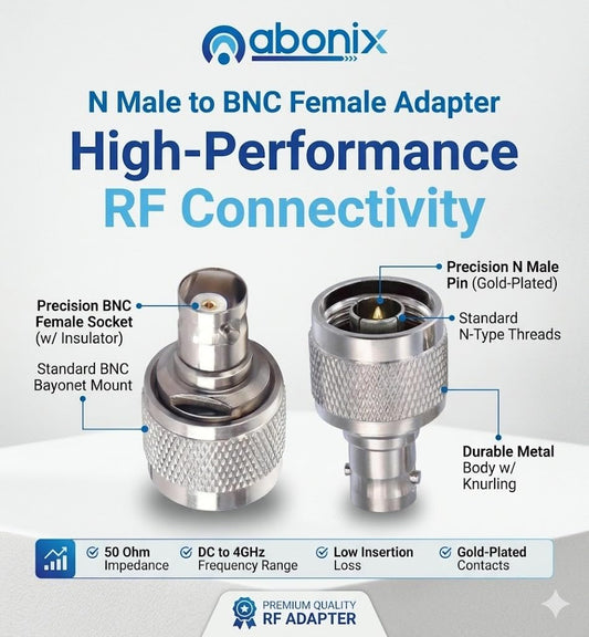 N Type Male To Bnc Female Jack Rf Coaxial Connector Pack Of 1