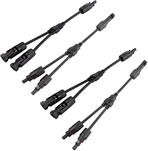 MC4 T Branch Connector 4 to 1 Solar Panel Parallel Adapter (MFF + MMF) – Pack - 2 Pairs