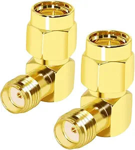 SMA Right Angle Adapter 90 Degree Coaxial Connector SMA Male to Female Connector (Pack of 2)