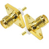 SMA Female 4 Hole Panel Mount Solder Connector - Pack - 2