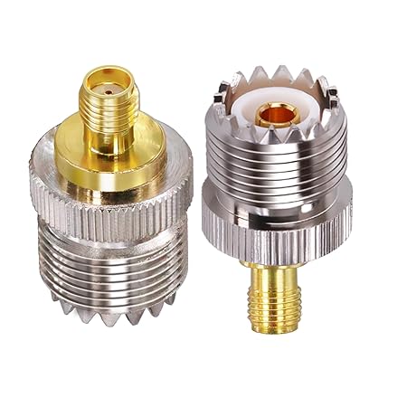 SMA Female to UHF Female Connector Pl259 Coax Adapter - Pack - 2