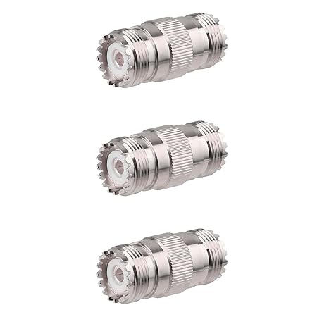 UHF Female to UHF Female Coaxial Adapter (Pack of 3)