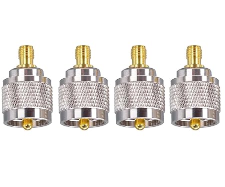 UHF Male to SMA Female Adapter (PL-259) – RF Coaxial Connector (Pack of 4)