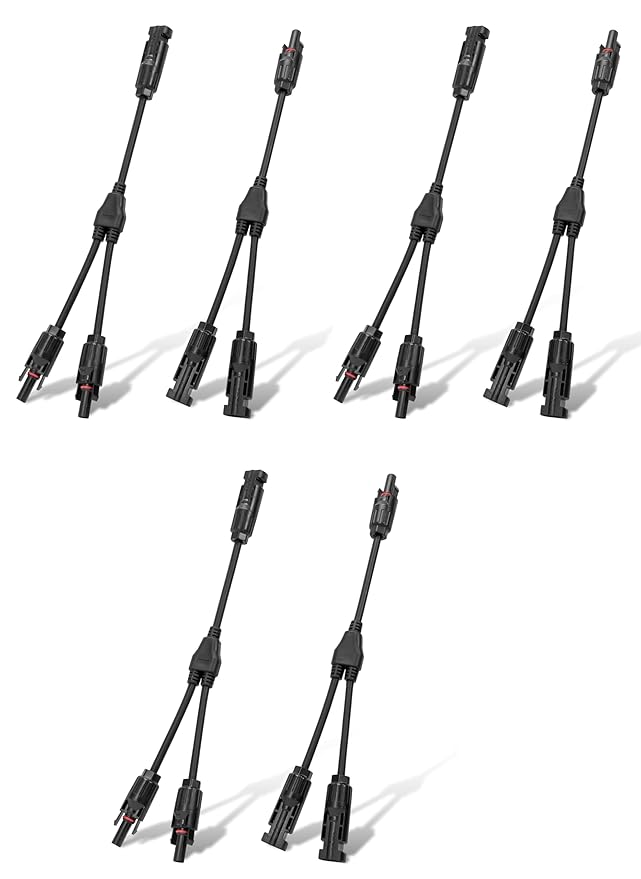 MC4 T Branch Connector 4 to 1 Solar Panel Parallel Adapter (MFF + MMF) – Pack of 3 Pairs