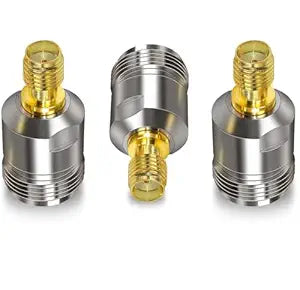 SMA Female to N Female RF Adapter, Coaxial Connector (Pack of 3)