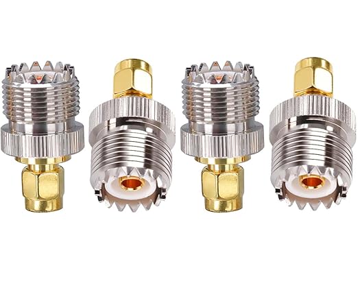 SMA Male to UHF Female (PL-259) Coax Connector (Pack of 4)