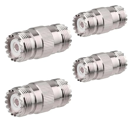 UHF Female to UHF Female Coaxial Adapter (Pack of 4)