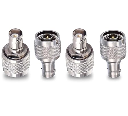N-Type Male to BNC Female Jack RF Coaxial Connector (Pack of 4)