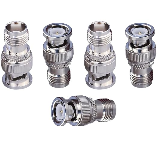 TNC Female to BNC Male RF Connector Adapter (Pack of 5)
