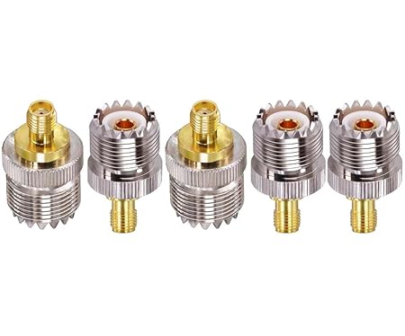 SMA Female to UHF Female Connector Pl259 Coax Connector (Pack of 5)