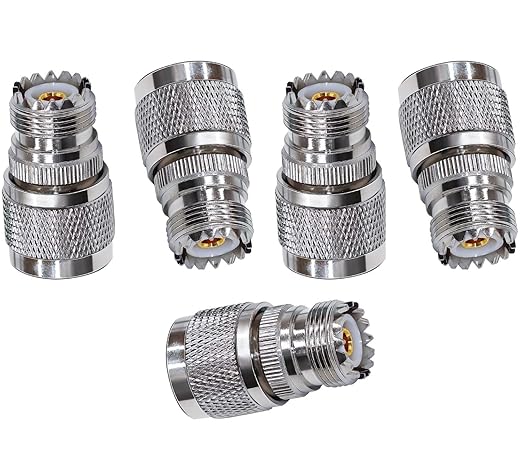 N-Type Male to UHF Female Jack RF Coaxial Adapter for WiFi Antenna Extension Cable (Pack of 5)