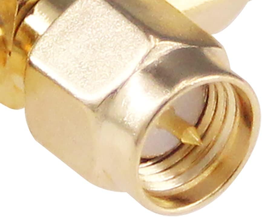 SMA Tee Splitter 2-Way, SMA Male to Dual Male Splitter Antenna Adapter Converter - Pack - 2