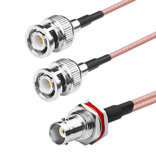 ABONIX RG316 BNC Female to Dual BNC Male Y Splitter Cable 30cm (1FT)