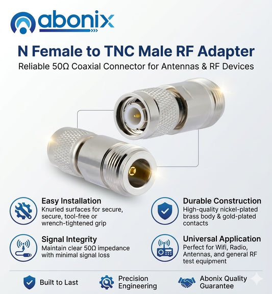 TNC Male to N Female Coax Adapters - Pack - 1