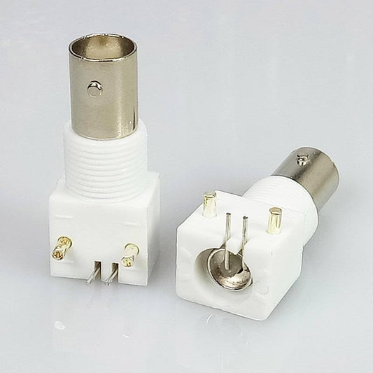 ABONIX BNC Female Right Angle PCB Mount Connector, 50 Ohm Panel Jack Adapter, Pack- 4