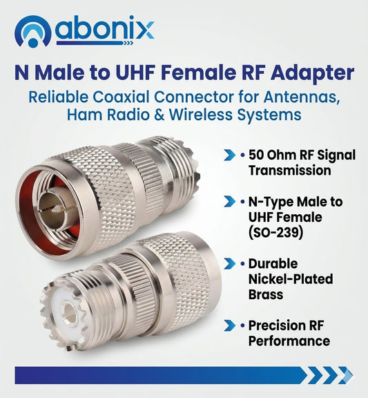 N-Type Male to UHF Female RF Coax Adapter - Pack - 1