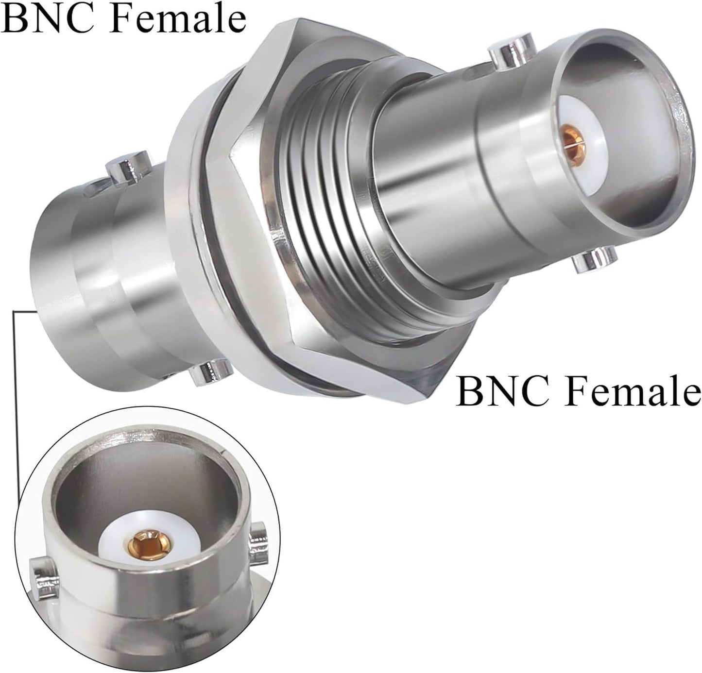 Bnc Female To Female Bulkhead Coax Adapter Pack Of 2