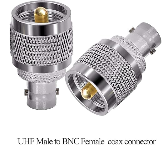 BNC Female to UHF Male RF Coax Adapter - Pack - 2