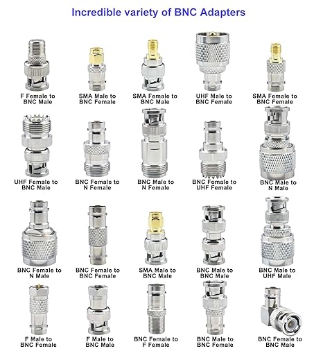 BNC Male to BNC Female RF Coaxial Connector Adapter (Pack of 3)