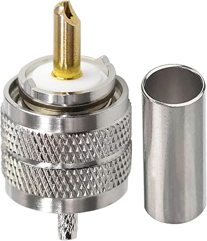 UHF Connector PL259 Male Plug Crimp Coax Adapter (Pack of 3)