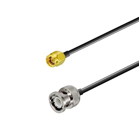 SMA Male to BNC Male RF Coaxial Cable – RG174 Adapter Cord, 15cm / 6in -Pack -1