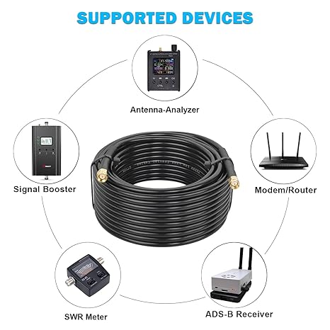 RG58 SMA Male to SMA Male 32.8ft(10M) Coaxial Jumper Cable (Pack of 1)