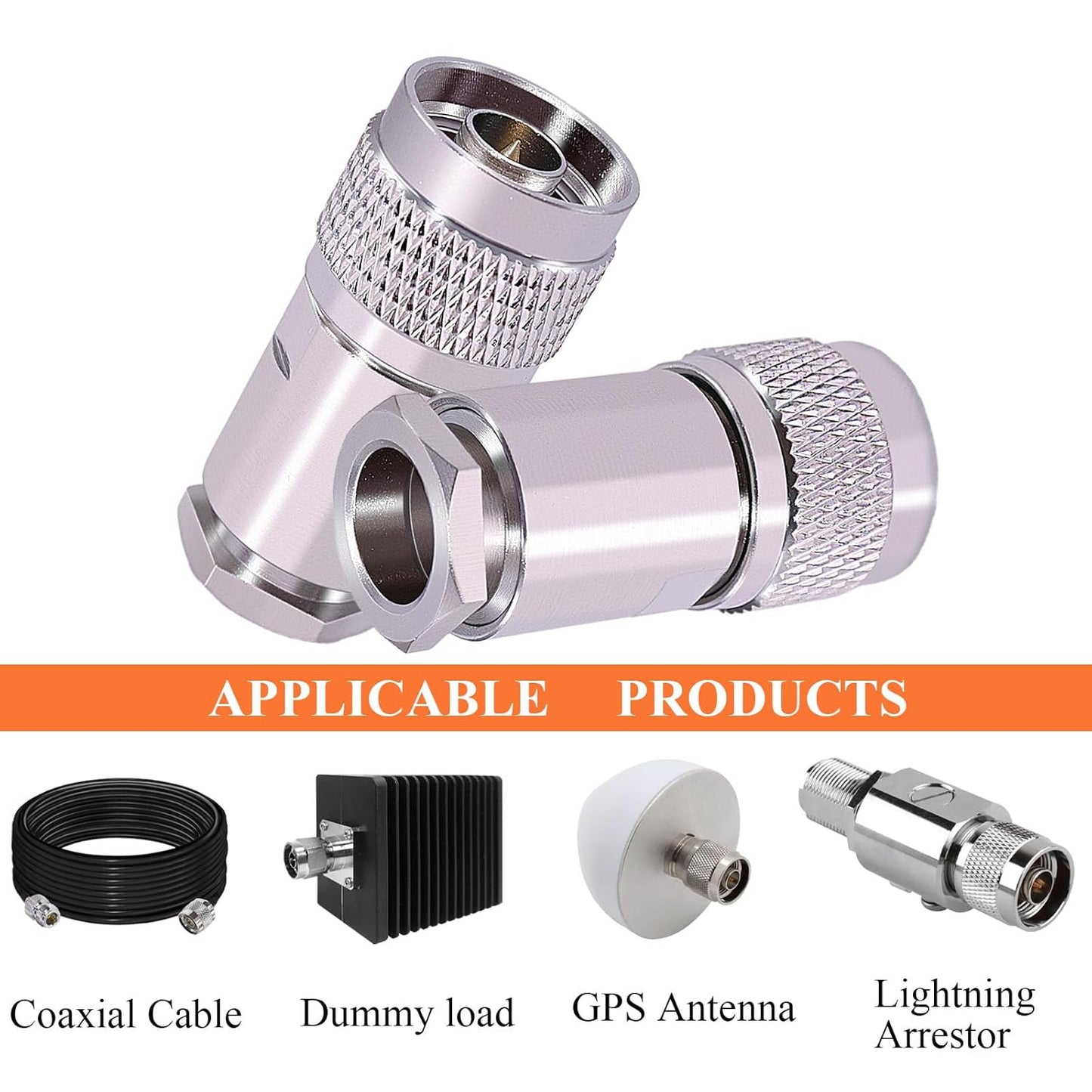 ABONIX N Male Connector Clamp HLF400/LMR400 RF Connector Adapter- Pack-4