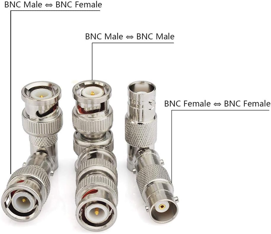 ABONIX BNC Adapter Kit 6 Pcs, BNC Male & Female RF Coax Connector Set for CCTV & Radio