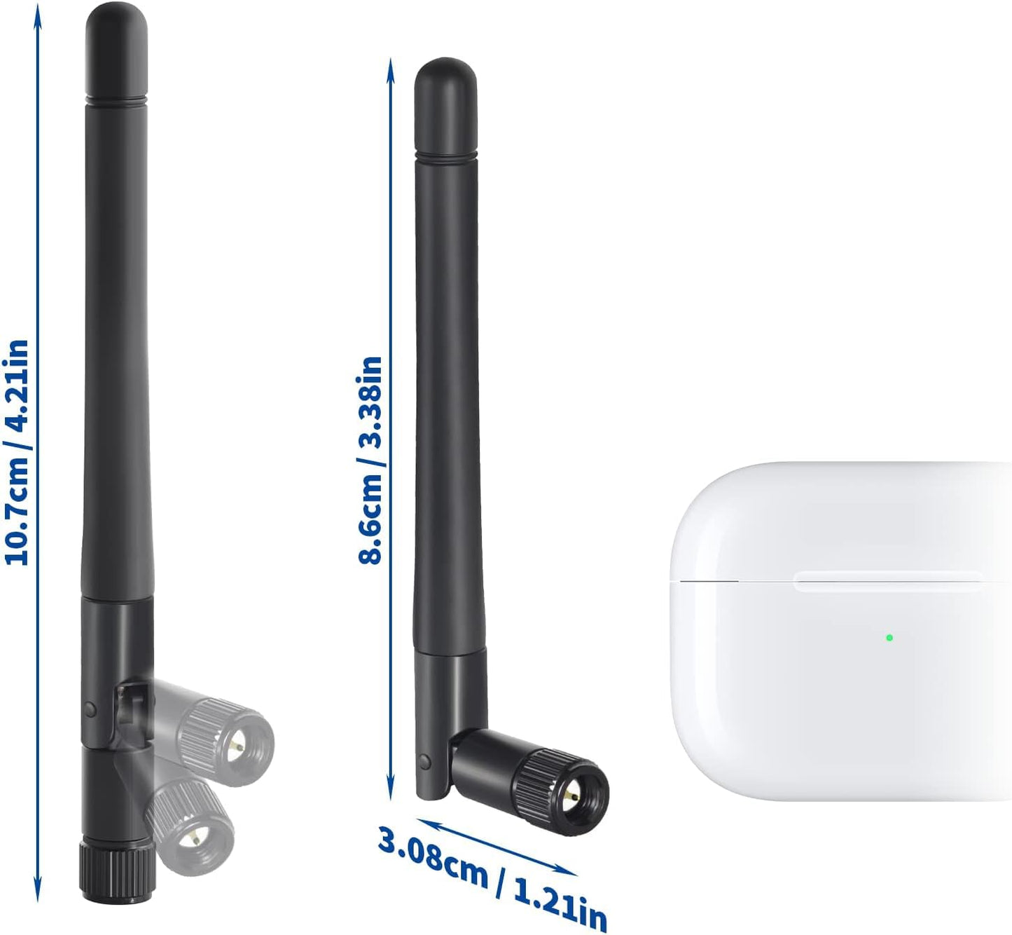 ABONIX 3dBi Dual Band WiFi Antenna SMA Male for Wireless IP Camera & CCTV- Pack- 2