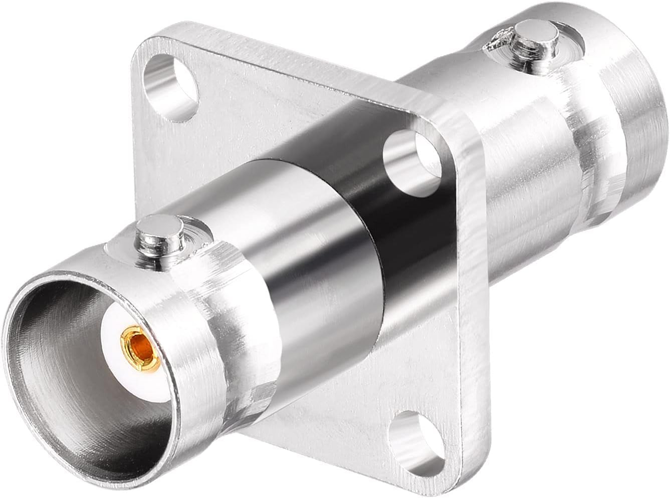 ABONIX BNC Female to BNC Female Flange Panel Mount RF Connector, 4-Hole- Pack- 2