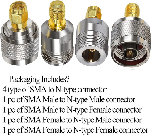 ABONIX N Male/Female to SMA Male/Female RF Coax Adapter Kit- Pack - 4