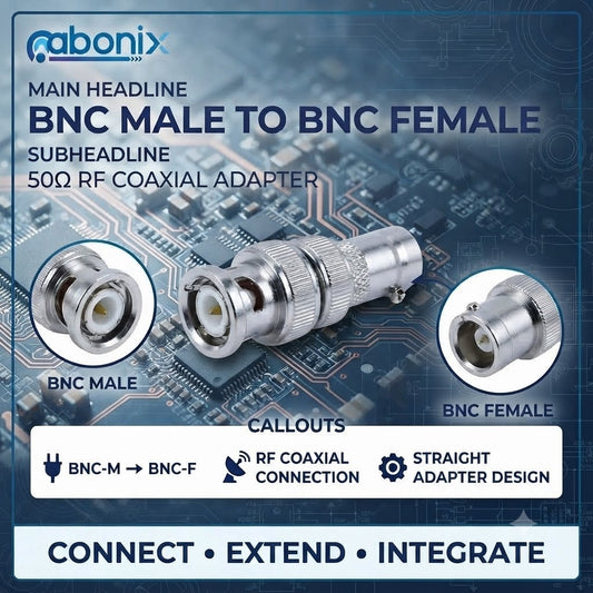 ABONIX BNC Male to BNC Female RF Adapter Connector- Pack- 1