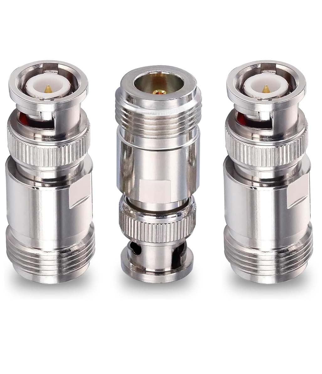 N Female to BNC Male Coax Adapter - Pack - 3