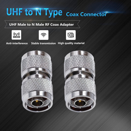 N-Type Male to UHF Male Coax Adapter - Pack - 4