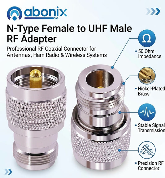 N-Type Female to UHF Male RF Coax Adapter - Pack - 4