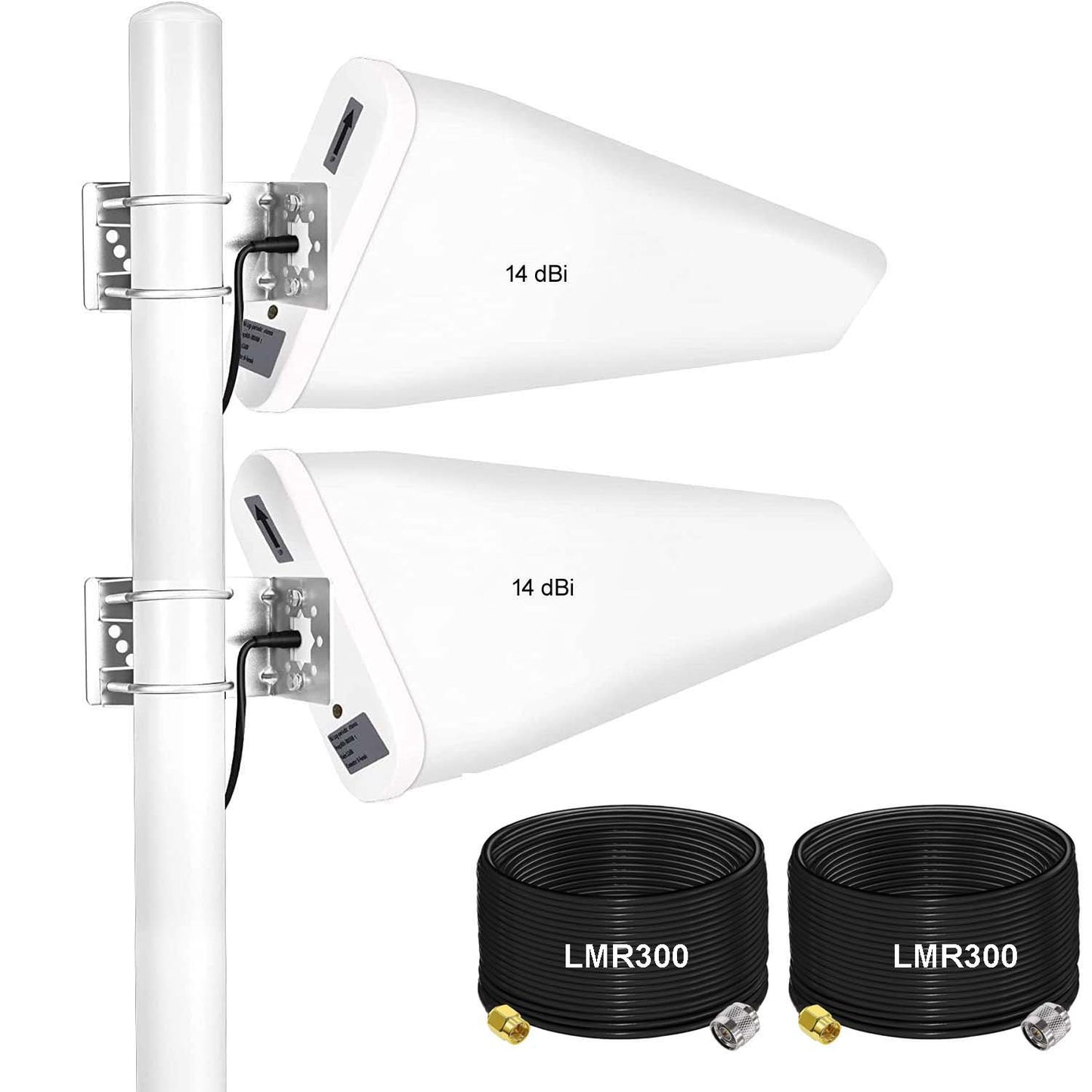 LPDA Antenna 14-dBi with LMR 300 Cable 15 Meter - Pack - 2