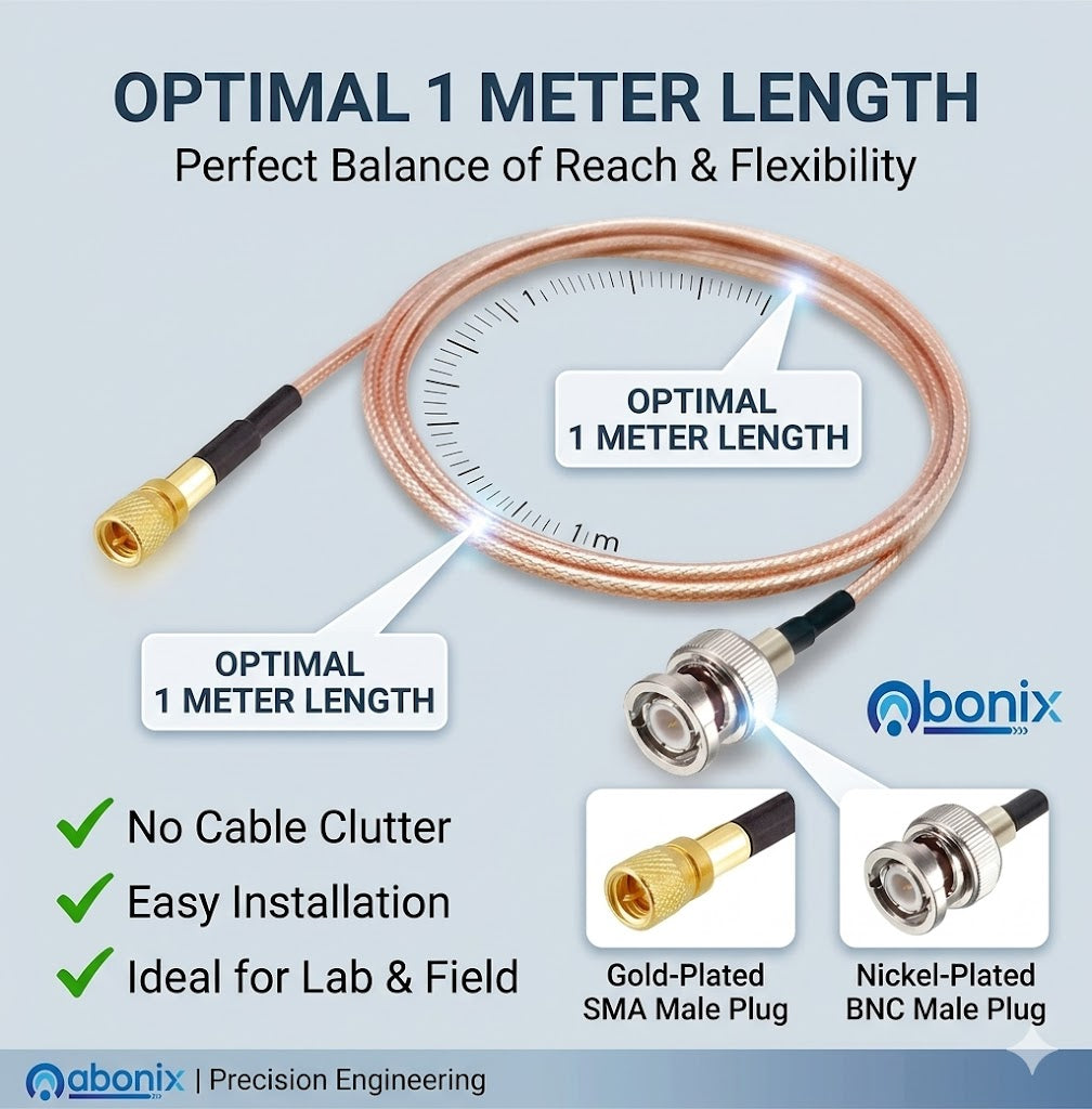 ABONIX RG316 BNC to M5 Microdot Cable 50Ohm Low Loss RF Coaxial Cable 3.3FT(1M)