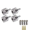 ABONIX N Male Crimp Connector for HLF-300 & LMR-300 RF Coax Cable- Pack- 4
