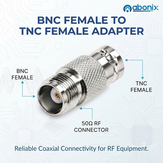 ABONIX BNC Female to TNC Female Coaxial Adapter for RF Equipment - Pack- 2