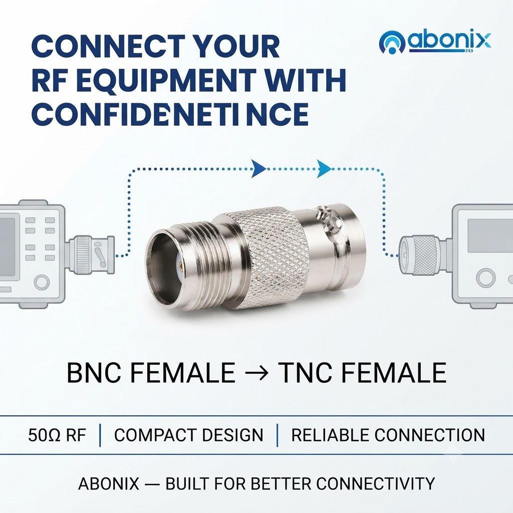 ABONIX BNC Female to TNC Female Coaxial Adapter for RF Equipment - Pack- 2