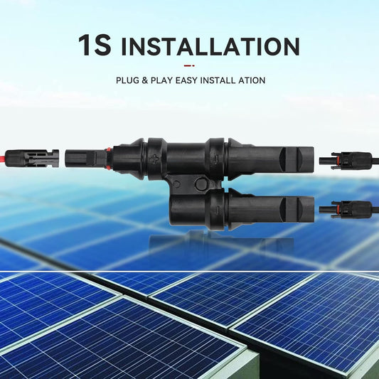 Solar Panel MC4 T Branch Connector - 1+1 Pair MC4 Connector