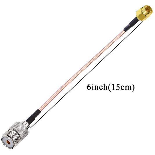 RG316 SMA Male to UHF Female 6inch(15cm) Coaxial Cable -Pack -1