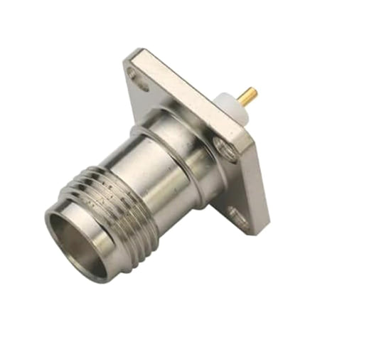TNC Female Straight Connector Solder Attachment 4 Hole Flange Mount with Solder Cup - Pack - 1