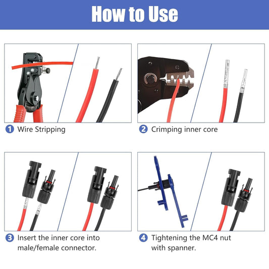 Mc4 Solar Connector Y Branch Connector 1 Pair Mc4 Connector Malefemale 4 Pairs For Parallel Connection Between Solar Panels