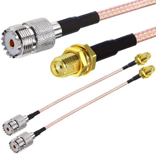 RG316 SMA Female to UHF Female 6inch(15cm) Coaxial Cable -Pack -2