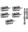ABONIX SO239 PL259 UHF Female Crimp Connector for RG316 & RG179, Pack- 5