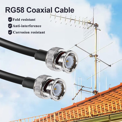BNC Jumper Cable RG58 Coax Cable Low Loss 50 ohm Male to Male Coaxial Cable 12 inch (30cm) - Pack - 1